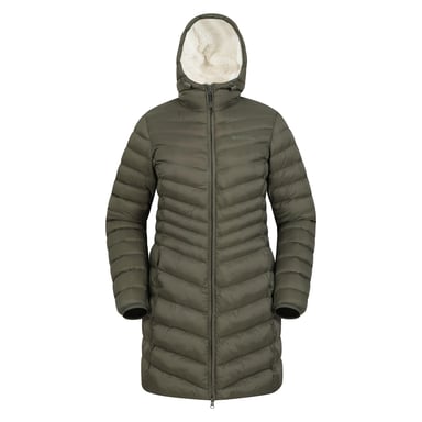 Mountain Warehouse Womens/Ladies Florence Faux Fur Lined Padded Jacket (Khaki Green)