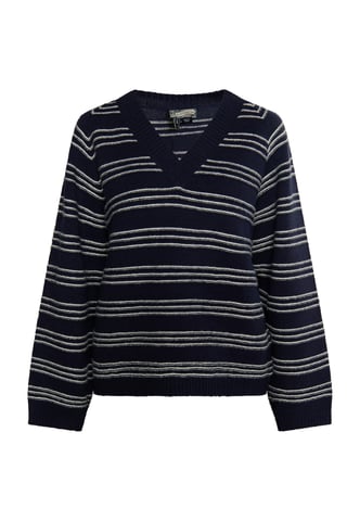 Dreimaster Knitted pullover women marine wool white