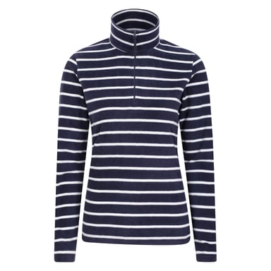 Mountain Warehouse Womens/Ladies Camber Striped Half Zip Fleece Top (Navy)