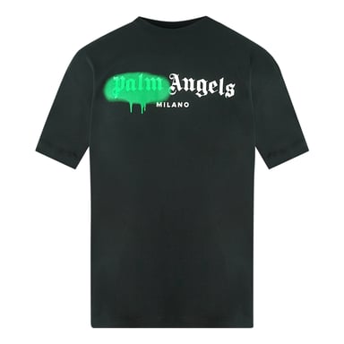 Palm Angels Milano Spray Paint Logo zwart T-shirt