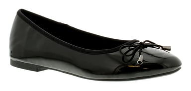 Nieuwe dames/dames zwarte patent platte ballerinaschoenen/pompen