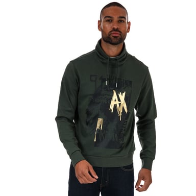 Men's Armani Exchange Graphic Logo Hoody in Green