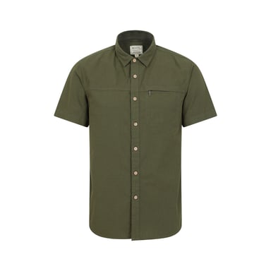 Mountain Warehouse Mens Coconut Slub Short-Sleeved Shirt (Khaki Green)