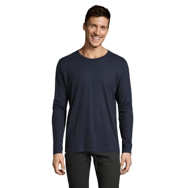 SOLS Mens Imperial Cotton Long-Sleeved T-Shirt (French Navy)