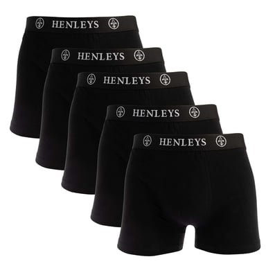Heren Henleys McBlacken 5 Pack Boxershort in Zwart
