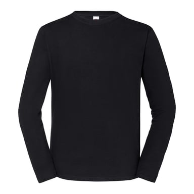 Fruit of the Loom Unisex Adult Iconic 195 Plain Long-Sleeved T-Shirt (Black)
