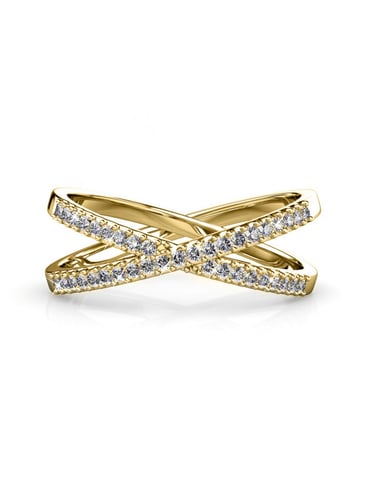 X Ring - Gold and Crystal