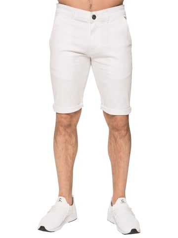 Enzo | Mens Slim Fit Stretch Chino Shorts - White