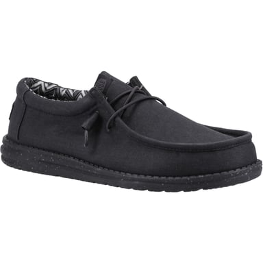 HEYDUDE Wally Canvas 100% Katoen Zwarte Herenschoenen