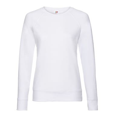 Fruit of the Loom Womens/Ladies Lightweight Lady Fit Raglan Sweatshirt (White)