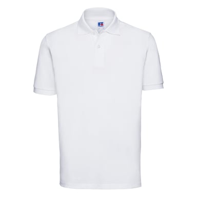 Russell Mens 100% Cotton Short Sleeve Polo Shirt (White)