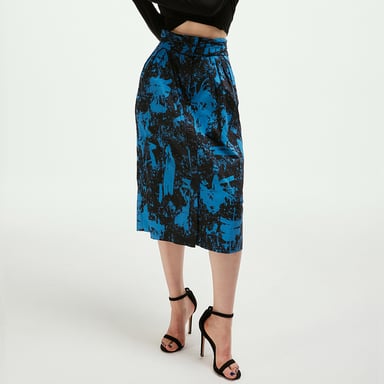Buttoned straight skirt in cotton