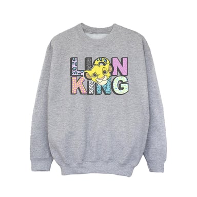Disney Girls The Lion King Pattern Logo Sweatshirt (Sports Grey)