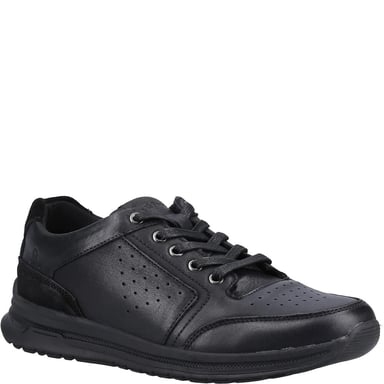 Hush Puppies Heren Joseph Leren Trainers (Licht Zwart)