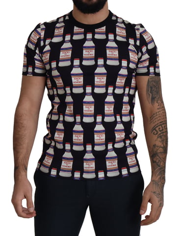 Dolce & Gabbana Black Bacio Di Venere Bomull Crew T-shirt för Män