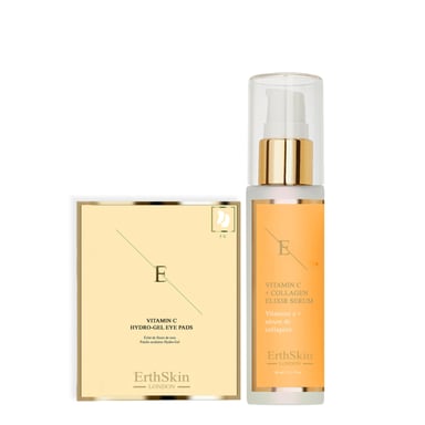 Vitamin C + Collagen Elixir Serum 60ml + Vitamin C Hydro Yellow Eye Pads x 5