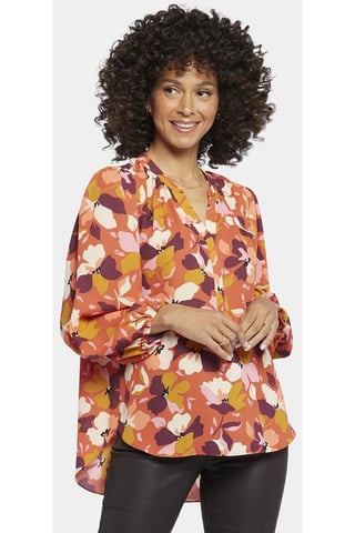 Puff Sleeve Blouse Flower Print
