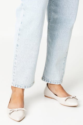 Lesley Bow And Buckle Detail Ballet Pumps