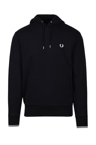 Men's Fred Perry Tipped Hooded Sweatshirt in Black