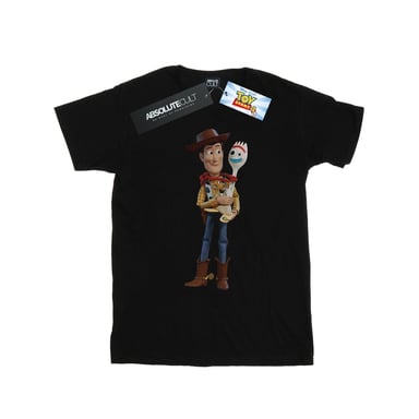 Disney Boys Toy Story 4 Woody And Forky T-Shirt (Black)