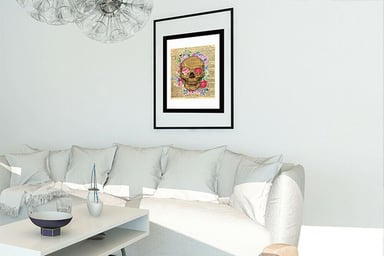 2in1 Flowery Skeleton Poster Self Adhesive DIY Wall Sticker, Living room wall sticker