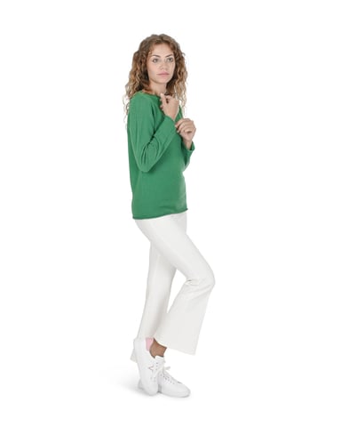 Crown Of Edinburgh Cashmere Dames Trui Met Boothals Coe 0025 Groen