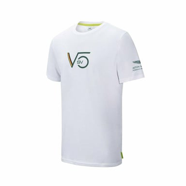 Aston Martin F1 Sebastian Vettel Driver Mens White T-Shirt