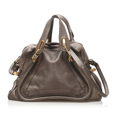 Vintage Chloe Paraty Leather Satchel Gray