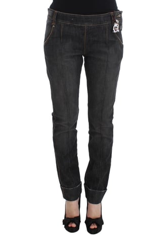 Ermanno Scervino Kvinno Grå Bomulls Slim Fit Denim Jeans