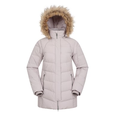 Mountain Warehouse Womens/Ladies Isla II Long Down Jacket (Light Beige)