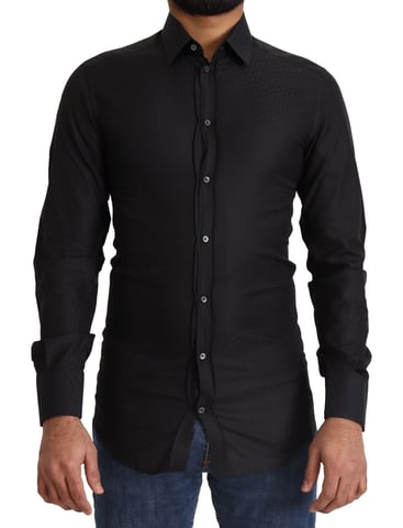 Dolce & Gabbana Black GOLD Bomull Slim Klänning Formell Herrskjorta