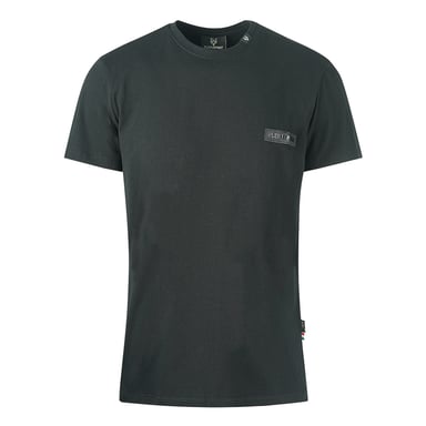 Plein Sport Leather Patch Logo Black T-Shirt