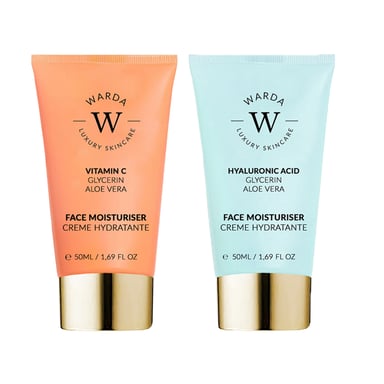 SKIN GLOW BOOST VITAMIN C MOISTURISER 50m + SKIN HYDRATION BOOST HYALURONIC ACID MOISTURISER 50ml