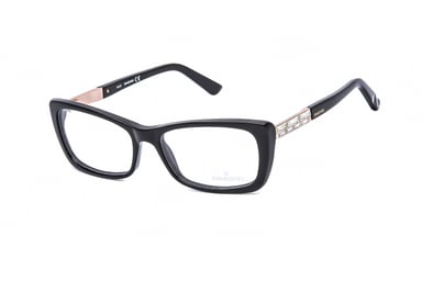 SWAROVSKI Rectangular acetate Women Eyeglasses Shiny Black / Clear Lens
