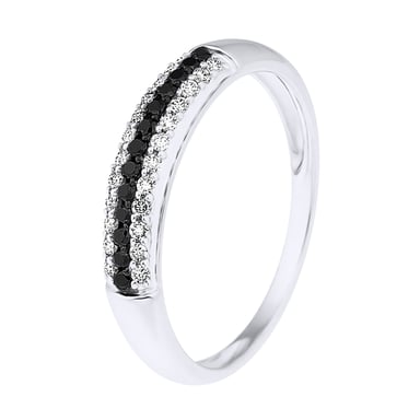DIADEMA - Ring - Prestige Diamonds White and Black - White Gold