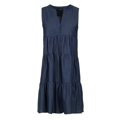 Mouwloze A-lijn denim Jurk