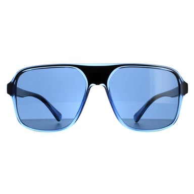 Dolce & Gabbana Square Mens Transparent Blue and Black Dark Blue DG6134 Sunglasses