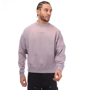 Men's Off White Laundry Script Skate Crewneck Sweatshirt in Lilac