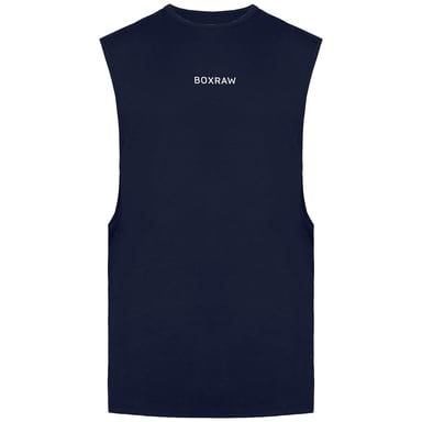BoxRaw SMRT-TEC Mens Navy Blue Muscle Tank Top