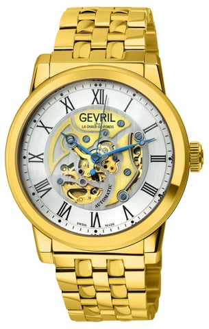 Gevril Vanderbilt 22692B, 316L Stainless Steel IPYG Bracelet Swiss Automatic Watch