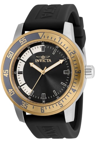 Invicta Specialty 35681 Heren Horloge - Quartz Uurwerk - Roestvrij Staal met zwarte Wijzerplaat - 45mm