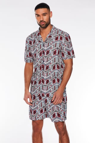 Aztec Revere Collar Printed Shirt