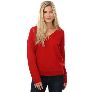 Brave Soul trui met V-hals voor dames, rood