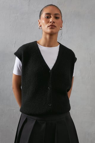 Knitted Button Through Waistcoat