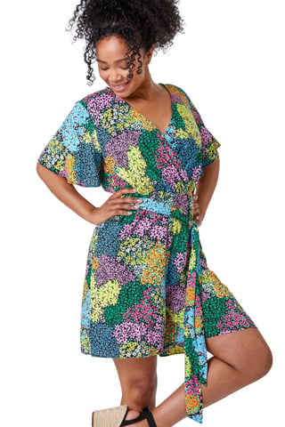 Petite Ditsy Floral Belted Playsuit