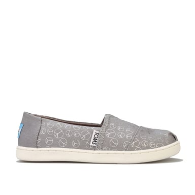 Girl's Toms Juniors Foil Peace Pumps in Grey