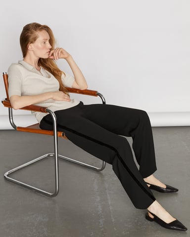 Relaxed Velvet Trim Trouser