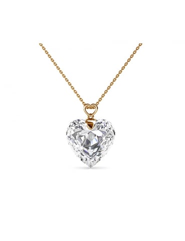 Cheery heart Pendants - Gold and Crystal