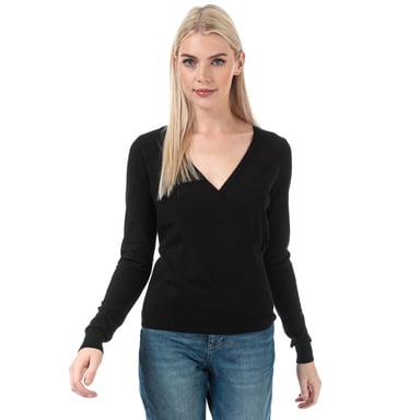 Women's Vero Moda Karisara V-Neck Wrap Jumper in Black