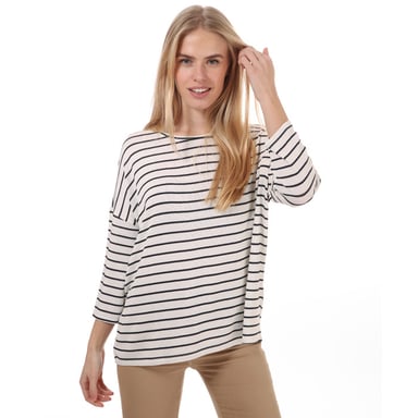 Women's Vero Moda Brianna 3 Quarter Sleeve Stripe Jumper in White Navy